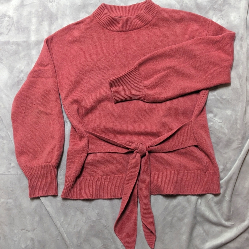Halogen Dusty Rose Cashmere Blend Tie Front Sweater - Size M - MAKE OFFER
